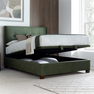 An Image of Walkworth – King Size – Fabric Ottoman Storage Bed - Green - Fabric – 5ft – Happy Beds