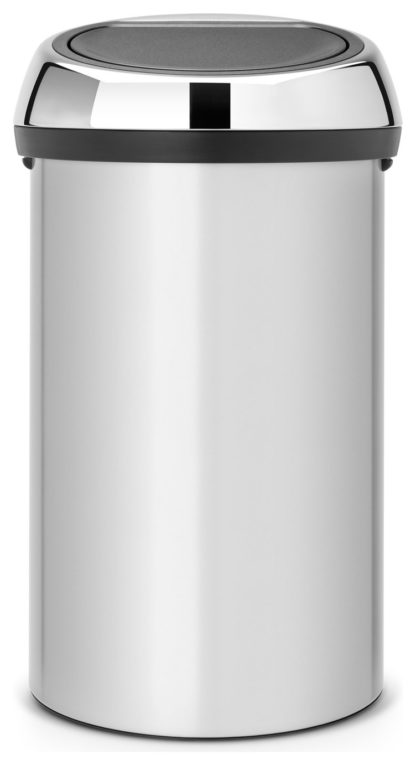 An Image of Brabantia 60 Litre Touch Top Bin - Matt Black