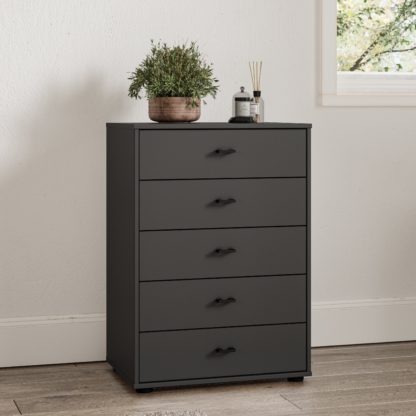 An Image of Kahla Matt Small 5 Drawer Chest Pebble