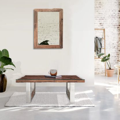 An Image of Indus Valley Railway Sleeper Coffee Table Natural
