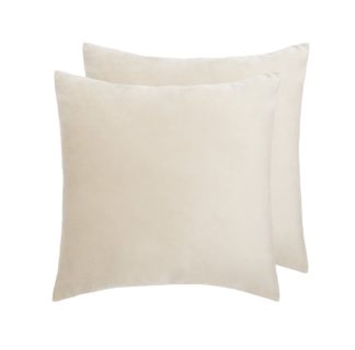 An Image of Habitat Velvet Plain Cushion Cover-2 Pack-Champagne- 43x43cm