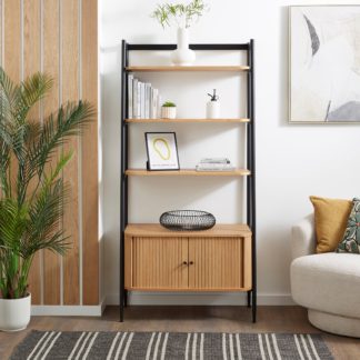 An Image of Hansen Storage Ladder Bookcase Oak