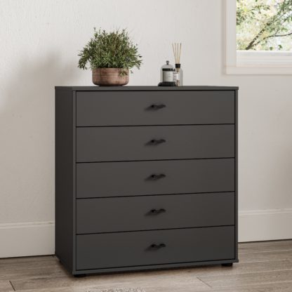 An Image of Kahla Matt Large 5 Drawer Chest Off-White