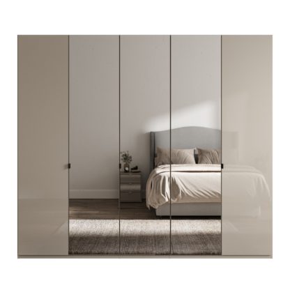 An Image of Kahla 2.5m 5 Door Wardrobe Pebble