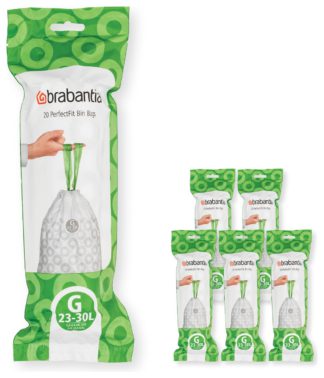 An Image of Brabantia 30L Code G Bin Liners - Pack of 120
