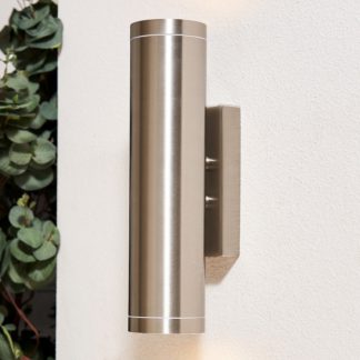 An Image of Mills Large Up & Down Outdoor Wall Light - Stainless Steel