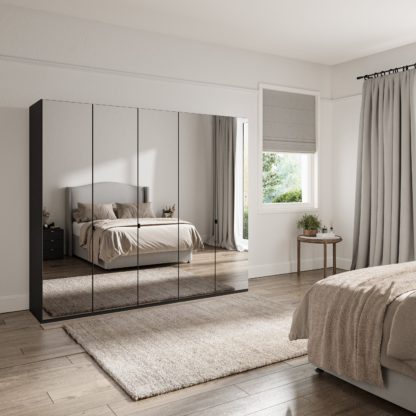 An Image of Kahla 2.5m 5 Door Wardrobe Pebble