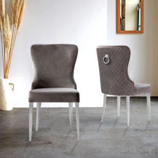 An Image of Indus Valley Set of 2 Loom Dining Chairs Grey