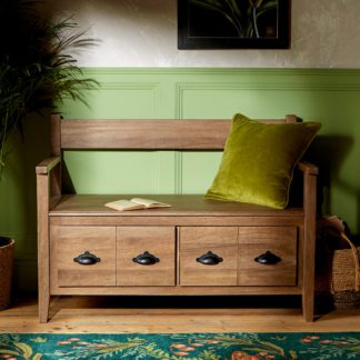 An Image of Wooden Storage Bench Brown