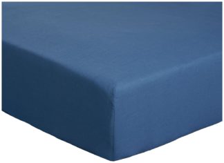 An Image of Argos Home Plain Blue Fitted Sheet - Small Double