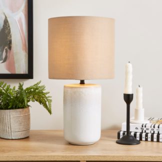 An Image of Reema Reactive Glaze Table Lamp Natural