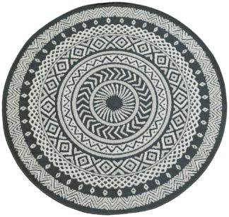 An Image of Homemaker Circular Grey Indoor Outdoor Rug