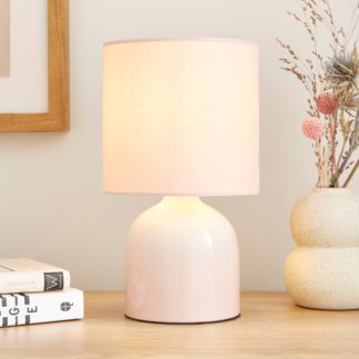 An Image of Opalle Reactive Glaze Table Lamp Pink