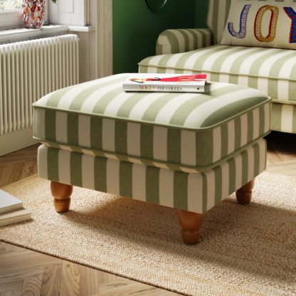 An Image of Beatrice Woven Stripe Footstool Woven Stripe Black