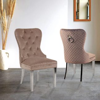 An Image of Indus Valley Set of 2 Chelsea Dining Chairs Taupe