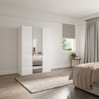 An Image of Kahla 1.5m 3 Door Wardrobe Off-White