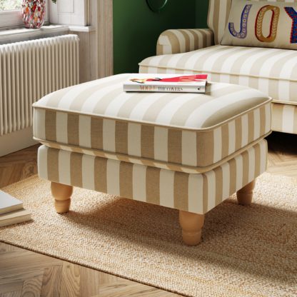 An Image of Beatrice Woven Stripe Footstool Woven Stripe Black