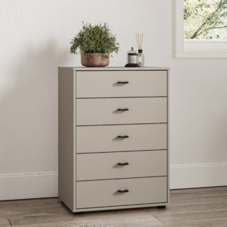 An Image of Kahla Matt Small 5 Drawer Chest Pebble