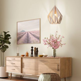 An Image of EGLO Carlton-P Apricot Pendant Light Apricot