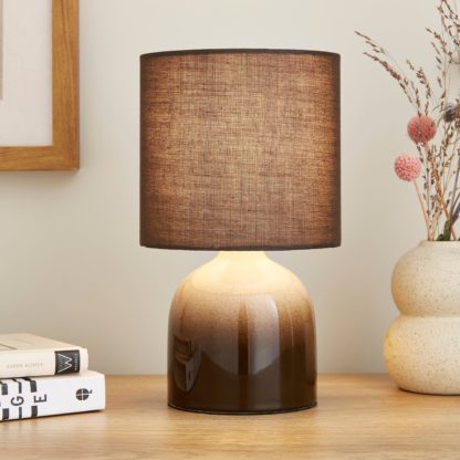 An Image of Opalle Reactive Glaze Table Lamp Pink