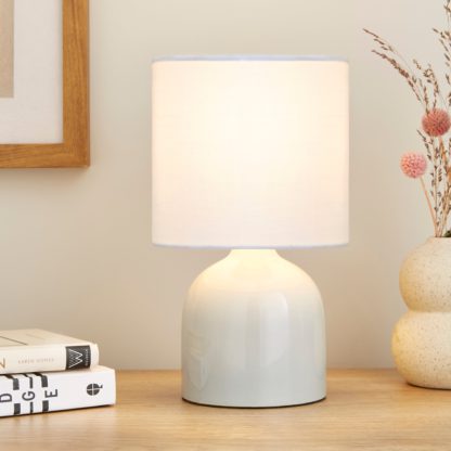 An Image of Opalle Reactive Glaze Table Lamp Pink