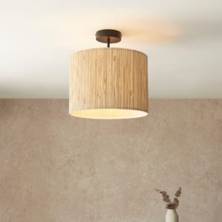 An Image of Vogue Marson 1 Light Semi Flush Ceiling Fitting Natural
