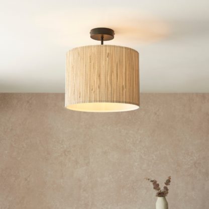 An Image of Vogue Marson 1 Light Semi Flush Ceiling Fitting Natural