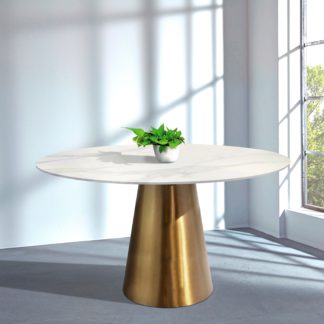 An Image of Indus Valley Orbit 4 Seater Dining Table Gold
