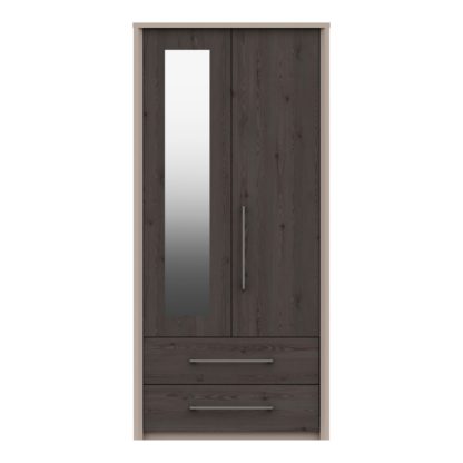 An Image of Dolan Double 2 Drawer Wardrobe Dark Wood (Brown)