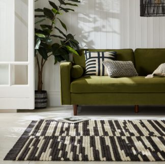 An Image of Lina Berber Rug Black and white