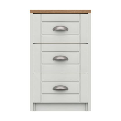 An Image of Darwin 3 Drawer Bedside Table Grey