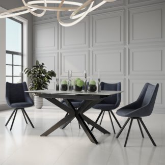 An Image of Indus Valley Apollo 6 Seater Extending Dining Table Grey