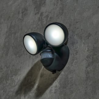 An Image of LED Battery Powered Outdoor Twin Spotlight with PIR Motion Sensor