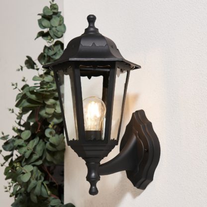 An Image of Rutland Outdoor Wall Lantern - Black