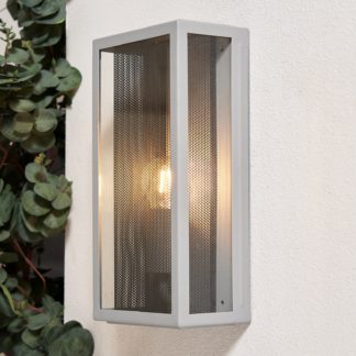 An Image of Mesh Outdoor Wall Box Lantern - Silver & Black