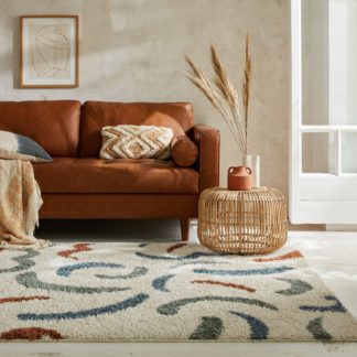 An Image of Squiggle Berber Rug MultiColoured