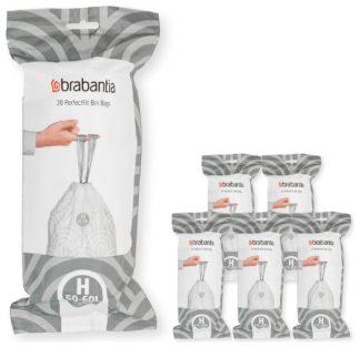 An Image of Brabantia 50L Code H Bin Liners - Pack of 120
