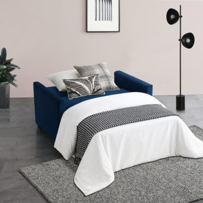 An Image of Serena Velvet Sofa Bed Teal (Blue)