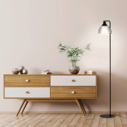 An Image of EGLO Beleser Floor Lamp Black