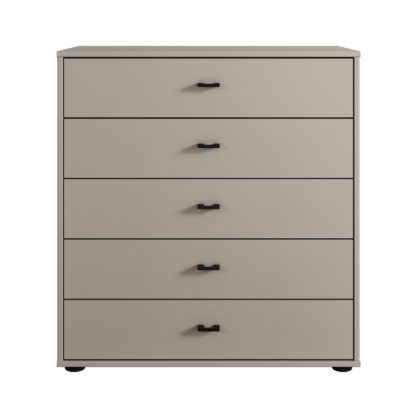 An Image of Kahla Matt Large 5 Drawer Chest Off-White