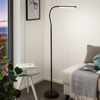 An Image of EGLO Laroa LED Touch Floor Lamp White