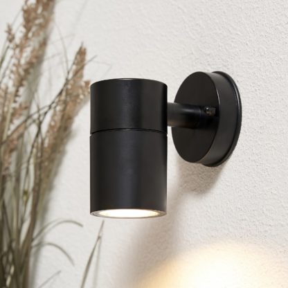 An Image of Clovelly Down Outdoor Wall Light - Black