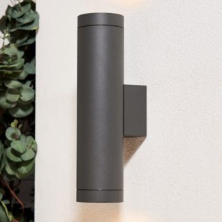 An Image of Mills Large Up & Down Outdoor Wall Light - Anthracite