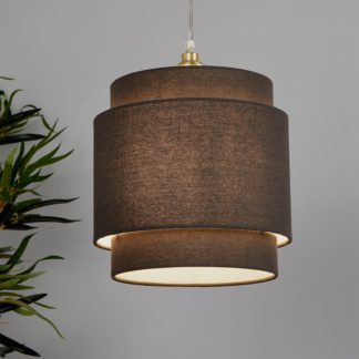 An Image of Finn Tiered Lamp Shade - 25cm - Charcoal