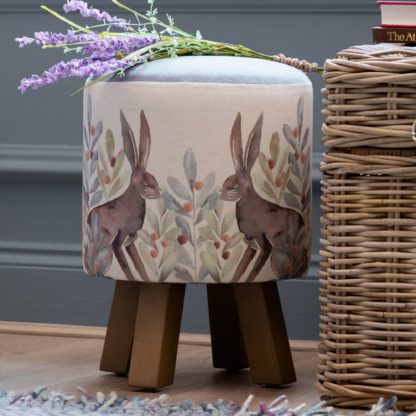 An Image of Monty Fabric Footstool Monty Thistle Glen