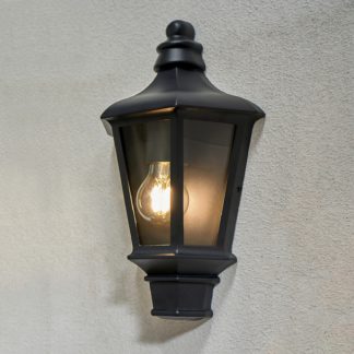 An Image of Rutland Outdoor Flush Wall Lantern - Black