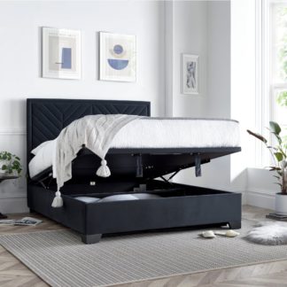 An Image of Watson - King Size - Ottoman Storage Bed - Dark Grey - Fabric - 5ft - Happy Beds