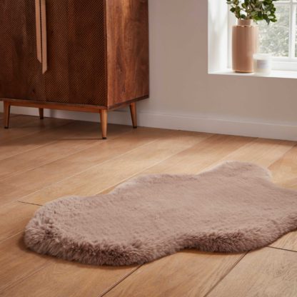 An Image of Super Teddy Sheepskin Rug Pink