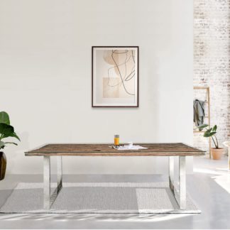 An Image of Indus Valley Railway Sleeper 8 Seater Dining Table Natural