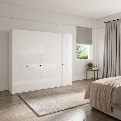 An Image of Kahla 2.5m 5 Door Wardrobe Pebble